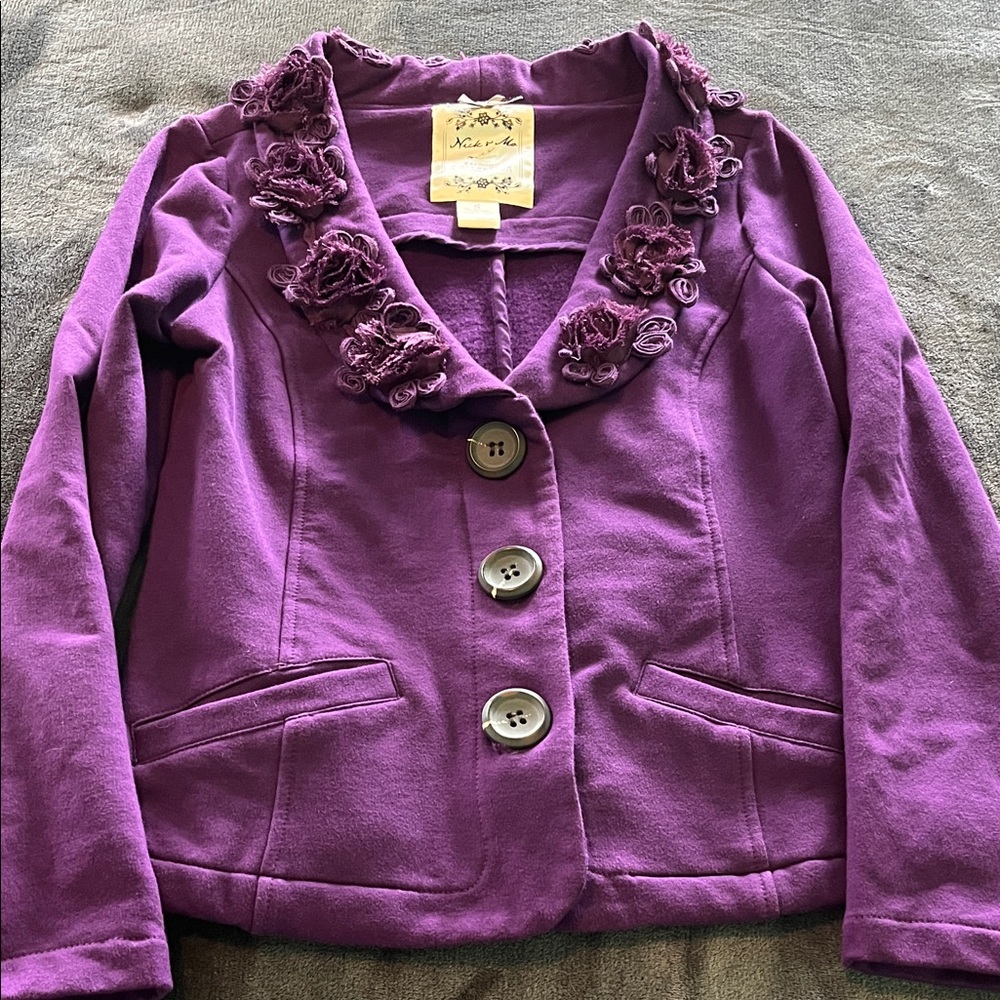 Nick & Mo Purple Jacket with Floral Accents